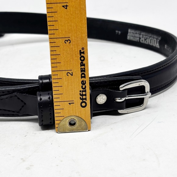 Yoder Leather Company Mens Black Premium Genuine Leather Belt Size 44 Amish - Picture 7 of 8